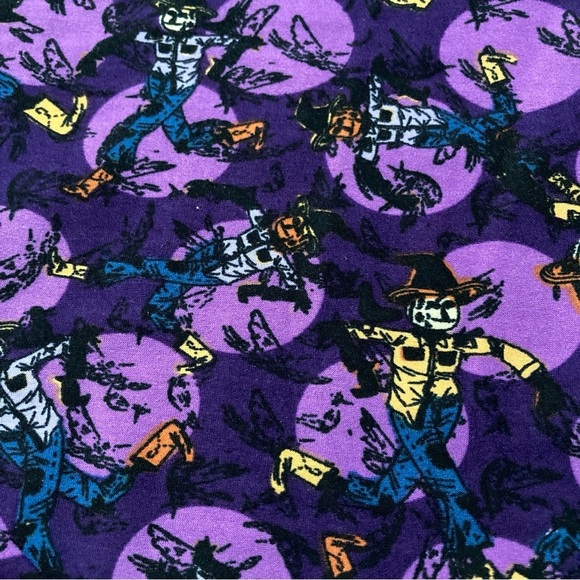 🎃 NWT LuLaRoe TC leggings Halloween purple polka dot scarecrows tall & curvy - Picture 3 of 4